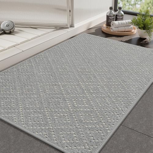 AMOAMI Thin Chenille Bath Mat (Various Sizes Available)