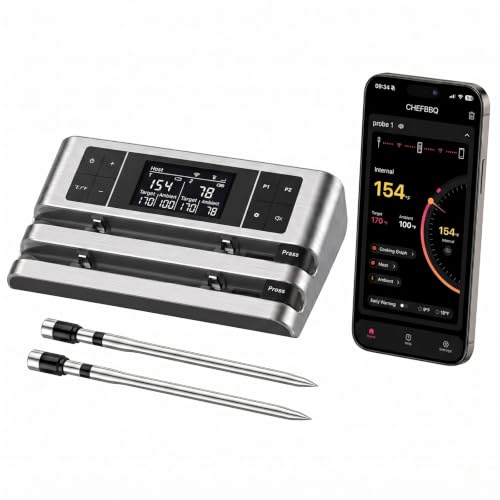 Dewjom Wireless Dual-Probe Meat Thermometer with 500FT App Monitoring