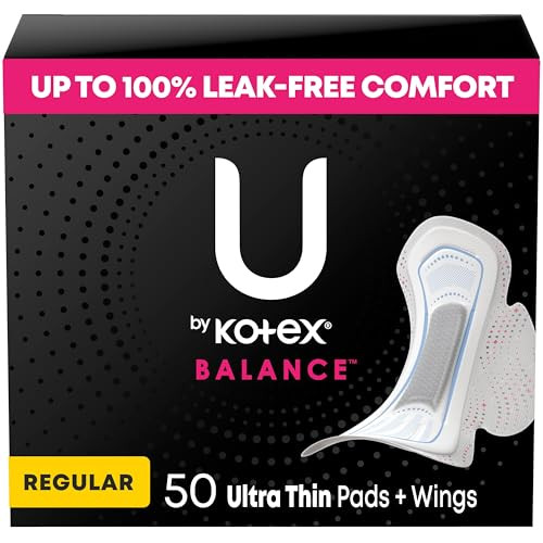 U by Kotex Balance Ultra Thin Pads w/ Wings 50-Count Regular Absorbency