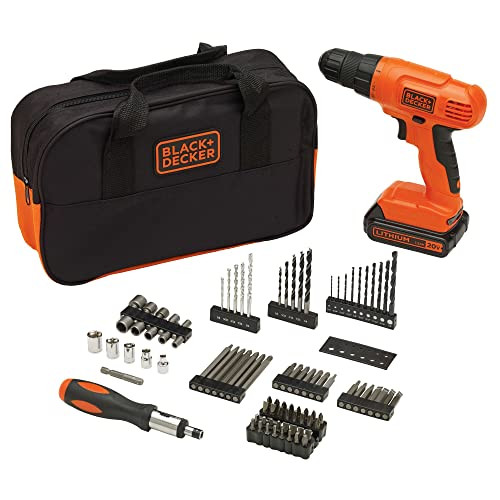 BLACK+DECKER 20V MAX* POWERCONNECT Cordless Drill Driver Kit with Drill Bit Set and Sockets, 100 pc. Tool Kit