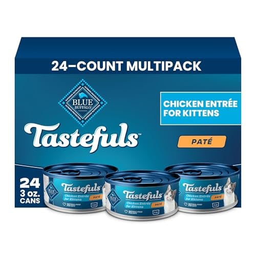 Blue Buffalo Tastefuls Natural Kitten Pate Wet Cat Food 24-Count 3-Oz Deal