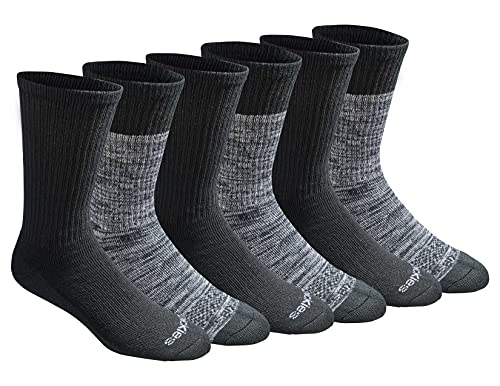 Dickies Men's Dri-Tech Essential Moisture Control Crew Socks 6-Pairs Deal
