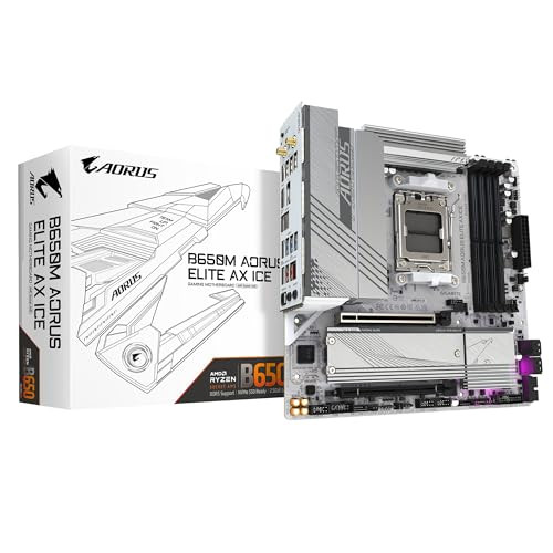 GIGABYTE B650M AORUS Elite AX ICE AM5 LGA 1718 AMD M-ATX Motherboard