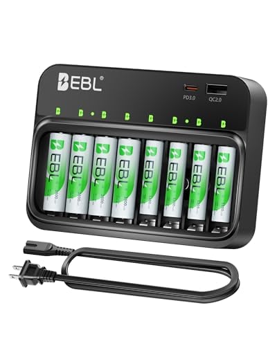 EBL Rechargeable 4-Pk 2800mAh AA + 4-Pk 1100mAh AAA Batteries & Charger Deal