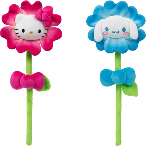 Jazwares Hello Kitty & Cinnamoroll Plush Flower Set 2-Pack 14" Deal