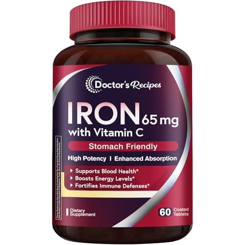 Doctor's Recipes Iron Supplement 65 mg with Vitamin C 60 Tablets Deal