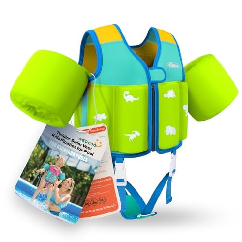 AEOCOO Kids Toddler Swim Vest Float Jacket w/ Adjustable Buoyancy Deal