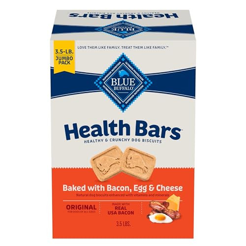 Blue Buffalo Health Bars Crunchy Dog Biscuits Bacon, Egg & Cheese 3.5-lbs Box