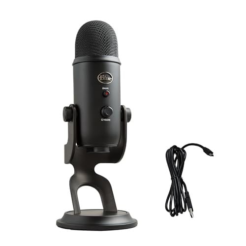 Logitech Blue Yeti USB Condenser Microphone w/ Blue VO!CE Effects & 4 Pickup Patterns (Blackout)