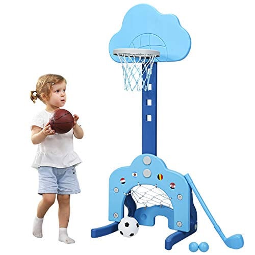 Costzon Kids Basketball Hoop Toddler Sports Activity Center w/ 5 Adjustable Height Levels