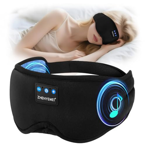 Zhenyemei Blackout Sleep Eye Mask with Bluetooth Headphones