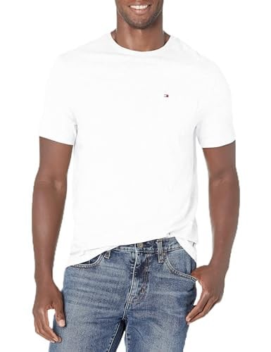 Tommy Hilfiger Essential Short Sleeve Cotton Crewneck Pocket T-Shirt, Malaga Blue Heather Deal