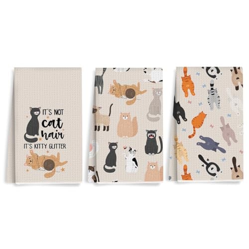 3PCS Cat Kitchen Towels Deal