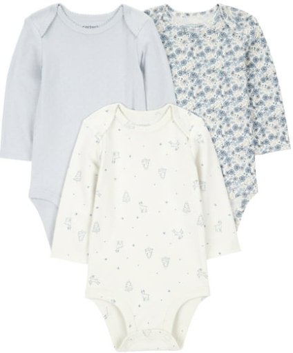 Carter's Child of Mine Baby Bodysuits 3-Pack, 0-3 Months