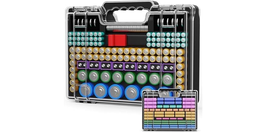 Tututry Battery Organizer Storage Holder Box Case with Tester 262-Count Deal