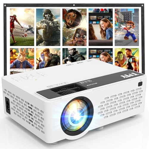 TMY 1080P (Native 720P) Full HD Bluetooth Mini Projector w/ Screen