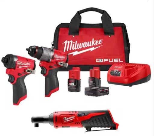 Milwaukee M12 FUEL 12-Volt Li-Ion Brushless Cordless Hammer Drill and Impact Driver Combo Kit Deal