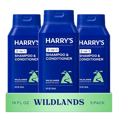 Harry's Men's 2 in 1 Shampoo and Conditioner (Wildlands) 3-Pack 14-Oz