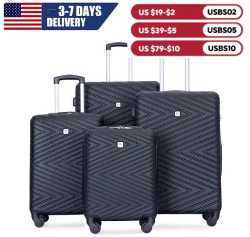 Travelhouse 4 Piece Hardshell Luggage Set w/TSA Lock, Spinner Wheels Deal