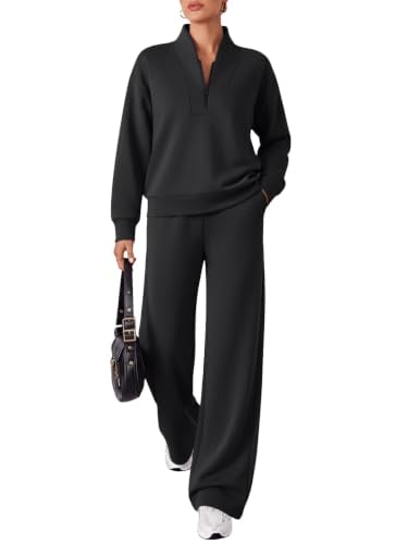 EFAN Women's Sweatsuits 2 Piece Lounge Sweat Sets Black Deal