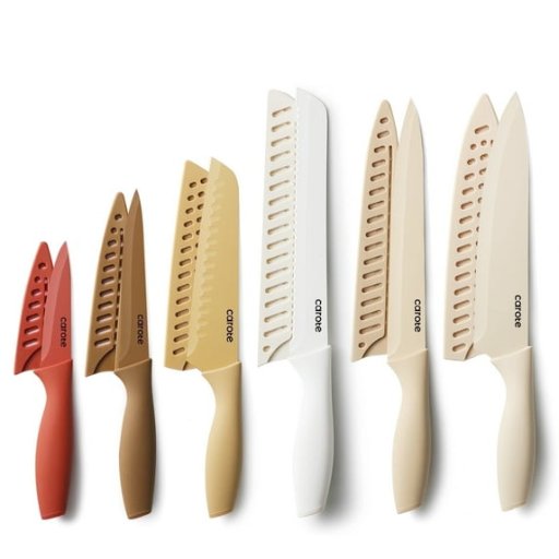 Carote Kitchen Stainless Steel Knife Set w/ Nonstick Creamic Coating (12-Piece)
