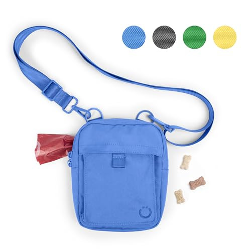 Ubbi Dog Treat Pouch with Built-in Poop Bag Dispenser, Blue