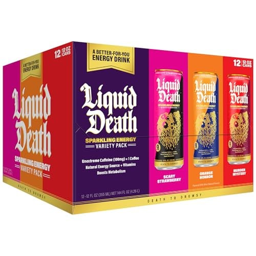 Liquid Death Zero-Sugar Sparkling Energy Drink Variety Pack 12-Pack