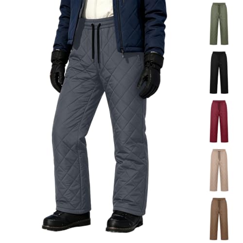Women Quilted Drawstring Straight Leg Trousers