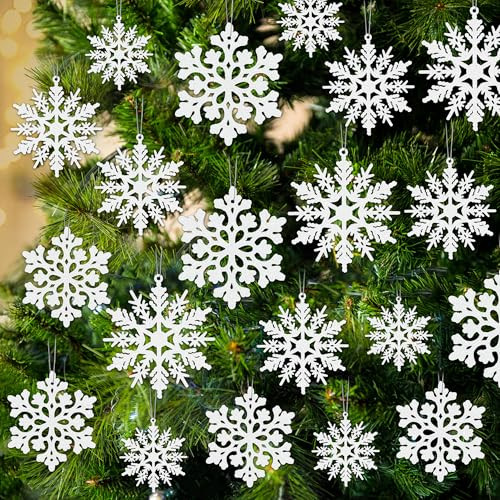 RoseFog Snowflakes Christmas Tree Decorations 24 Pcs