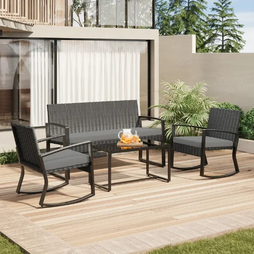 Wicker/Rattan 4-Person Seating Group with Cushions Deal
