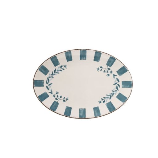 Better Homes & Gardens 18" Oval Bamboo Melamine Serving Tray (Blue)