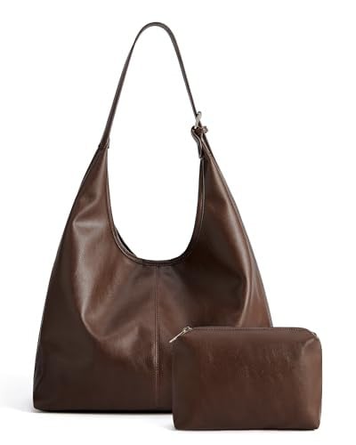 Soft Shoulder Bag Vegan Leather Handbag with Pouch