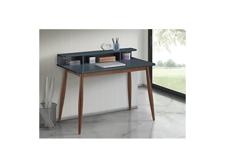 Roundhill Furniture Roskilde Storage Wood Office Desk