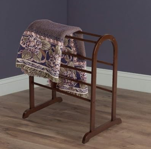 Winsome Wood Quilt Rack With 6 Rungs, Antique Walnut (26"D x 32"W x 30"H)