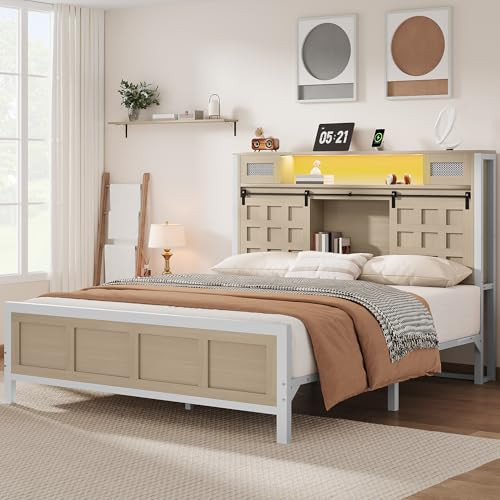 Yitahome Queen Size Farmhouse Platform Bed Frame w/ 49.1"