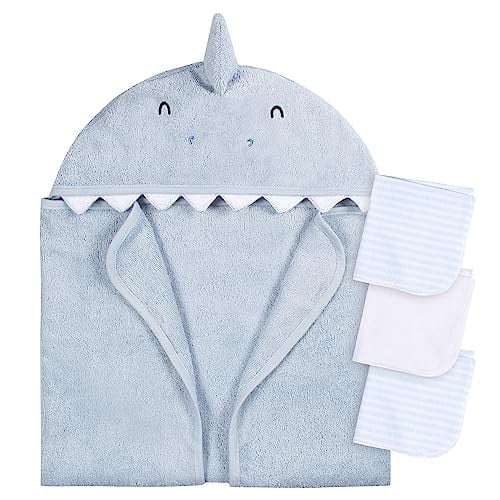 4-Piece Gerber Baby Animal Character Hooded Towel & Washcloth Set