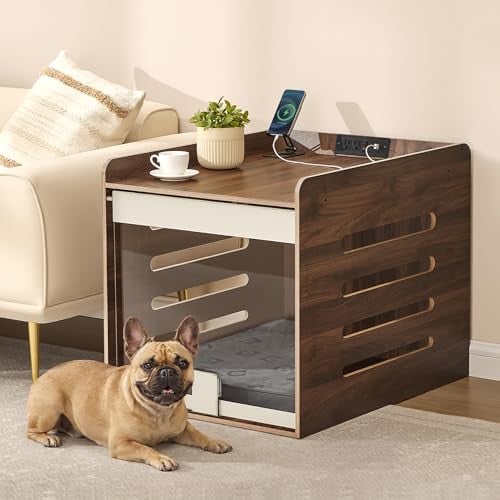 Feandrea Modern Dog Crate Furniture w/ Charging Station, Medium Deal