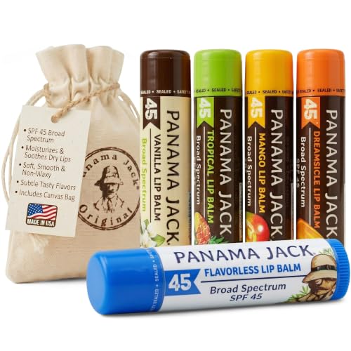 Panama Jack Sunscreen Lip Balm SPF 45 Broad Spectrum 5-Pack Deal