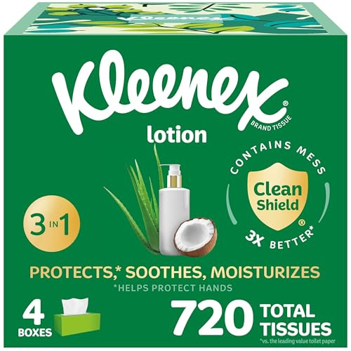 Kleenex Lotion Facial 3-Ply Tissues 4-Pack 180-Count