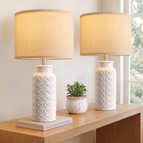 Innqoo 22.6" Modern Ceramic Bedside Lamps Set of 2