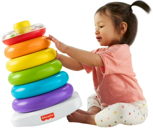 Fisher-Price Giant Rock-a-Stack Infant and Toddler Stacking Toy, 14+ Inches Tall
