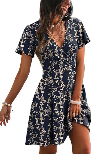 A-Line Wrap V Neck Casual Summer Sundress Deal