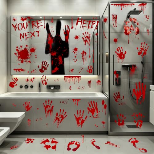 Handprint Halloween Window Clings 67 Pieces