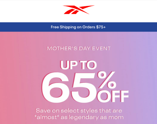 Reebok Mothers Day Sale Deal