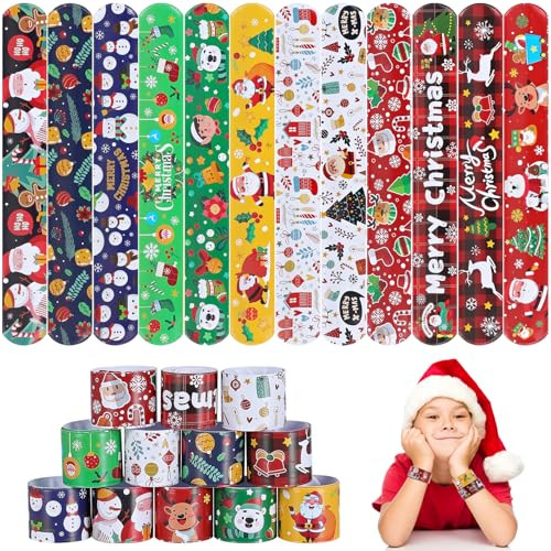 Genuvi Kids Christmas Slap Bracelets 36-Piece