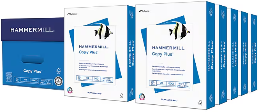 Staples Hammermill Copy Plus 8.5" x 11" Copy Paper 5000 Sheets/Carton Deal