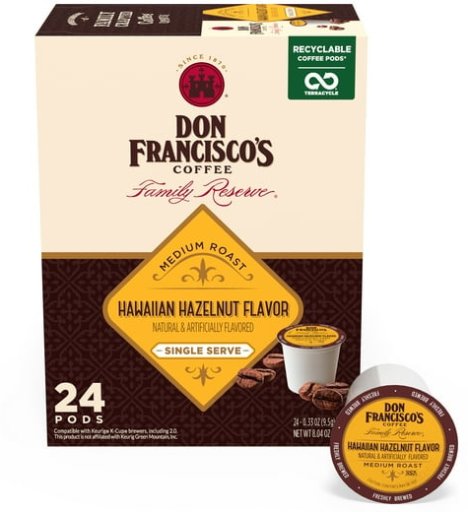 Don Francisco's Hawaiian Hazelnut Medium Roast Coffee 24-Count K-Cup Pods + $1 Walmart Cash
