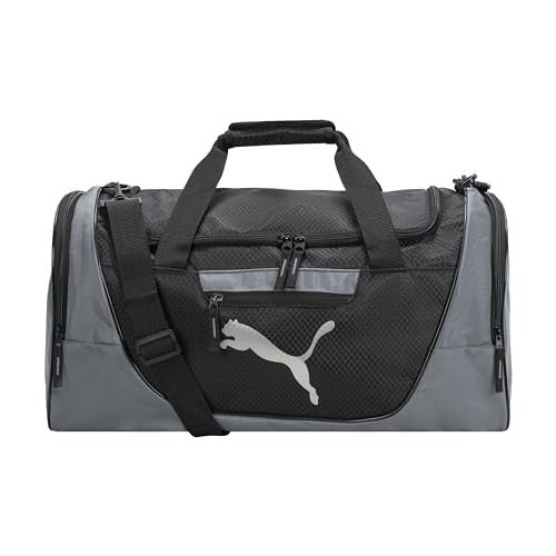 PUMA Contender 21" Duffel Bag with Removable Strap and Shoe Pocket (Gray/Black) Deal