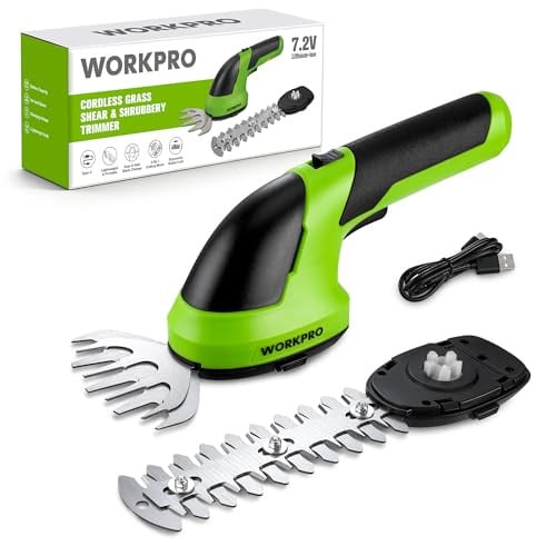 WORKPRO 2 in 1 Handheld 7.2V Electric Grass Trimmer Hedge Shears Deal