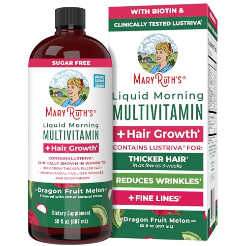 MaryRuth's Liquid Morning Multivitamin + Hair Growth Supplement 30-Oz with Biotin 10000mcg
